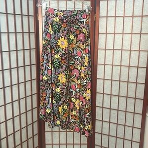 XIX Palms Hawaiian Print Asymmetrical Long Skirt with Side Slit